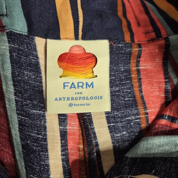 FARM RIO Augustine Striped Wide Leg Linen blend Pants Anthropologie Size XS - Picture 2 of 16